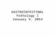 GASTROINTESTINAL Pathology I January 9, 2014. Gastrointestinal Pathology I Case 1