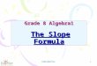 CONFIDENTIAL 1 Grade 8 Algebra1 The Slope Formula