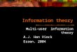 Information theory Multi-user information theory A.J. Han Vinck Essen, 2004