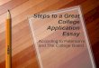 Steps to a Great College Application Essay According to Peterson’s and The College Board
