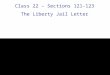 Class 22 – Sections 121-123 The Liberty Jail Letter