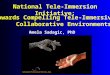 National Tele-Immersion Initiative: Amela Sadagic, PhD amela@advanced.org Towards Compelling Tele-Immersive Collaborative Environments