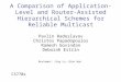 A Comparison of Application-Level and Router-Assisted Hierarchical Schemes for Reliable Multicast Pavlin Radoslavov Christos Papadopoulos Ramesh Govindan