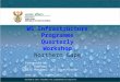 WS Infrastructure Programme Quarterly Workshop Northern Cape Presented by: K.I. Kgarane RBIG Manager: WSS Directorate Date: 31 – 01 October 2013