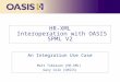 Click to edit Master title style HR-XML Interoperation with OASIS SPML V2 An Integration Use Case Matt Tobiasen (HR-XML) Gary Cole (OASIS)