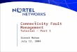 802.1ag - Connectivity Fault Management Tutorial – Part 1 Dinesh Mohan July 12, 2004