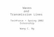 Waves and Transmission Lines TechForce + Spring 2002 Externship Wang C. Ng