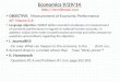 Economics 9/29/14  OBJECTIVE: Measurement of Economic Performance AP Macro-II.A Language objective: SWBAT define essential vocabulary