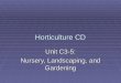 Horticulture CD Unit C3-5: Nursery, Landscaping, and Gardening