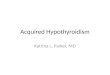 Acquired Hypothyroidism Katrina L. Parker, MD. Acquired Hypothyroidism The thyroid gland makes too little or no thyroid hormone Occurs anytime during