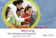 RE Program PC Network Meeting “The Wisdom of Practice” September 25 & 30, 2014