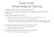 Gray-Scale Morphological Filtering Generalization from binary to gray level Use f(x,y) and b(x,y) to denote an image and a structuring element Gray-scale