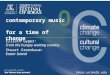Contemporary music for a time of change Elliott Gyger: From the hungry waiting country Stuart Greenbaum: Easter Island Elliott Gyger: From the hungry waiting