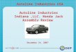 Copyright © 2007 by Detroit Engineered Products. All right reserved Autoline Industries USA Autoline Industries Indiana,LLC. Honda Jack Assembly Review