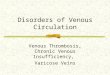Disorders of Venous Circulation Venous Thrombosis, Chronic Venous Insufficiency, Varicose Veins