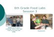 6th Grade Food Labs Session 3 Safety is #1 when cooking! View a few tips from us on the last slide. Teamwork!