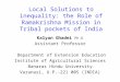 Local Solutions to inequality: the Role of Ramakrishna Mission in Tribal pockets of India Kalyan Ghadei Ph.D Assistant Professor Department of Extension