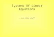 Systems Of Linear Equations … and other stuff. Please select a Team. 1.Team 1 2.Team 2 3.Team 3 4.Team 4 5.Team 5 12345