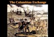 The Columbian Exchange. Before 1492 Two very different ecosystems Two different disease pools Two sets of flora and fauna Two sets of culturally diverse