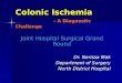 Colonic Ischemia - A Diagnostic Challenge Joint Hospital Surgical Grand Round Dr. Nerissa Mak Department of Surgery North District Hospital