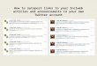 How to autopost links to your Inciweb articles and announcements to your own Twitter account
