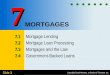 Copyright South-Western, a division of Thomson, Inc. Slide 1 MORTGAGES 7.1 7.1 Mortgage Lending 7.2 7.2 Mortgage Loan Processing 7.3 7.3 Mortgages and