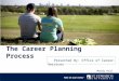 The Career Planning Process Presented By: Office of Career Services Moody Hall 134; Ph. (512)448-8530 
