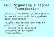UW-M Cell Biology (Bio Sci 315) Cell Signaling & Signal Transduction Steroid hormones (also thyroid hormone) enter cells to regulate gene expression. Signal