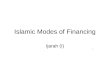 Islamic Modes of Financing Ijarah (I). Summary of the Previous Lecture In the previous lecture we discussed The concept of Diminishing Musharakah Features