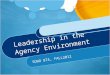 Leadership in the Agency Environment SOWO 874, FALL2012