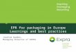 EPR for packaging in Europe Learnings and best practices Joachim Quoden, Managing Director of EXPRA