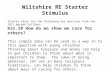 Wiltshire RE Starter Stimulus Starter ideas for the following key question from the 2011 Agreed Syllabus: KS1.10 How do we show we care for others? This