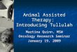 Animal Assisted Therapy: Introducing Tullulah Martina Quinn, MSW Oncology Research Seminar January 19, 2009