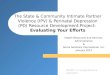 The State & Community Intimate Partner Violence (IPV) & Perinatal Depression (PD) Resource Development Project: Evaluating Your Efforts Health Resources
