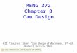 1 1 All figures taken from Design of Machinery, 3 rd ed. Robert Norton 2003 MENG 372 Chapter 8 Cam Design