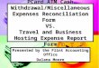 PCard ATM Cash Withdrawal/Miscellaneous Expenses Reconciliation Form VS. Travel and Business Hosting Expense Report Form Presented by the Flint Accounting