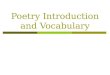 Poetry Introduction and Vocabulary. Forms of Poetry: ï° Lyric Poem ï° Sonnet ï° Free Verse ï° Haiku ï° Catalog Poem ï° Ballad