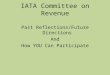 IATA Committee on Revenue Past Reflections/Future Directions And How YOU Can Participate