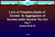 Slide 3.4 Levy of Penalties,Heads of Income & Aggregation of Income under Income Tax Act Day 3 Session III & IV