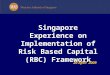 Singapore Experience on Implementation of Risk Based Capital (RBC) Framework 20 April 2009