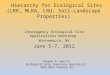 Hierarchy for Ecological Sites (LRR, MLRA, LRU, Soil-Landscape Properties) Interagency Ecological Site Applications Workshop Winnemucca, NV June 5-7, 2012