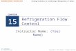 Copyright © 2014 Delmar, Cengage Learning Refrigeration Flow Control Instructor Name: (Your Name) 15 CHAPTER