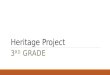 Heritage Project 3 RD GRADE. Heritage Project Information Due 11/19 My Heritage Project Family Tree: Use the family tree to fill in the name of family