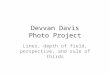 Devvan Davis Photo Project Lines, depth of field, perspective, and rule of thirds