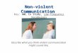 Non-violent Communication Key: AWL to Study, Low-frequency Vocabulary Describe what you think violent communication might sound like