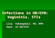 Infections in OB/GYN: Vaginitis, STIs Lisa Rahangdale, MD, MPH Dept. of OB/GYN