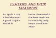 ILLNESSES AND THEIR TREATMENT An apple a day A healthy mind A good laugh is Health is better than wealth the best medicine in a healthy body keeps the