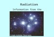Radiation Information from the Cosmos. Radiation,Waves, & Information Most of the information around us gets to us in waves. Sound energy that travels