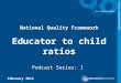 National Quality Framework Educator to child ratios Podcast Series: 1 February 2012