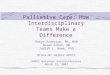 Palliative Care: How Interdisciplinary Teams Make a Difference Robyn Anderson, RN, MSN Susan Cohen, MD Judith L. Howe, PhD Bronx-NY Harbor GRECC GRECC
